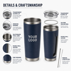 Custom Logo 20oz Vacuum <b>Insulated</b> Tumbler Stainless Steel Slim Travel <b>Mug</b> With Straw Reusable Coffee Cup For Hot Cold Drinks - Product Image 2