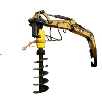 BOCHUANG Tarière de forage haute performance de 250 mm de diamètre pour mini-pelles, moteur de carottage pour excavatrices de 4,5 à 6 tonnes, boîte de vitesses incluse