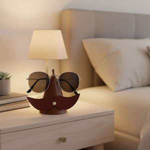 Creative PU Leather Cartoon Eyeglasses Display Stand <b>Racks</b> Novelty <b>Glasses</b> Holder Beard Shaped Sunglasses Storage for Bedside - Product Image 4
