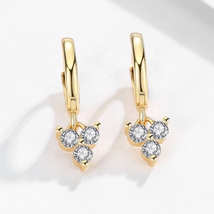 <span class=keywords><strong>Gioielli</strong></span> Nagosa moda donna 925 argento Sterling scintillante cerchi zirconi 18K oro Vermeil tris orecchini a goccia - Product Image 4