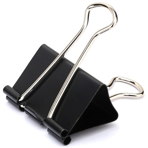 Deli Binder Clip 41mm Black Metal Long Tail Clip For Office Paper Organization - Product Image 1