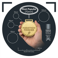 Médailles de course personnalisées avec ruban et cordon, ensemble de récompenses en métal pour marathon, 5K, 10K