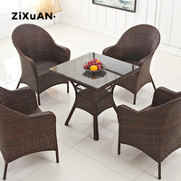 Ensemble de Chaises de Bistrot en Rotin Synthétique Tressé Vintage, Confortables pour Extérieur, Café, Restaurant, Jardin