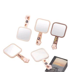 Cartoon Makeup <b>Mirror</b> Heart Shape Glass Lens Desktop Stand For Women Vanity <b>Mirror</b> With Cute Design - Product Image 5