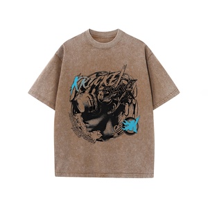 เสื้อยืดผู้ชายย้อนยุคเสื้อคอเต่าผ้าฝ้าย100% โอเวอร์ไซส์พิมพ์ลายดิจิตอลเสื้อฮิปฮอปผ้าคอตตอนคุณภาพสูง - Product Image 3