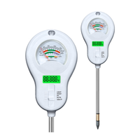 Testeur de sol numérique 6 en 1, pH-mètre, humidimètre, mesure de l'apport en NPK, de la luminosité, de la température de l'air et de l'humidité pour le jardinage et l'agriculture