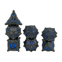 Nouvel ensemble de dés D&D en alliage de zinc, design floral, polyédrique, 7 pièces, écologique, thème fantaisie et science-fiction, fabriqué à la main