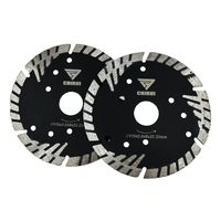 Disque de coupe diamanté segmenté de 4,5 pouces (115 mm) à dents protégées, pressé à chaud, pour la découpe à sec de blocs de granit
