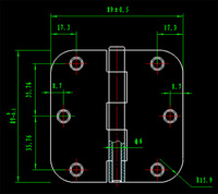 Bisagra Residencial Estándar de 3.5x3.5 Pulgadas, 2.2mm, 5/8R US4, Latón Satinado, para Puertas Interiores