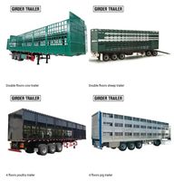 Semi-remorque de transport de bétail de 60 tonnes avec clôture pour animaux, idéale pour le transport de marchandises