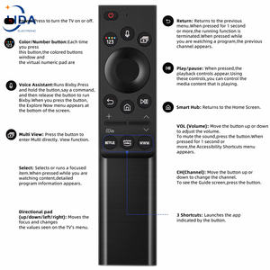 Mando a distancia de reemplazo de voz para Samsung Smart Bluetooth el marco <span class=keywords><strong>QLED</strong></span> 4K 8K Smart TV, con control remoto de reemplazo por voz de la pantalla de la TV - Product Image 2