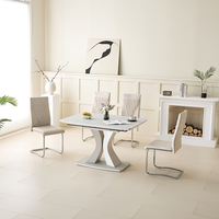 Nordique moderne minimaliste pliable meubles de maison restaurant cuisine blanc céramique marbre table à manger ensemble table et 6 chaises