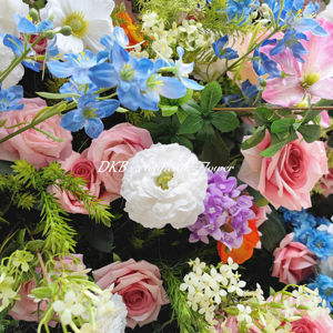 DKB Factory 5d flor colorida de alta calidad Rosa seda enrollar flor pared panel de flores pared tela trasera - Product Image 6