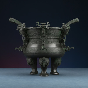 Ornement en Bronze Prince Wu Ding de Copper World, Vert Antique, 36 cm, Décoration Maison et Bureau, Cadeau de Pendaison de Crémaillère - Product Image 3