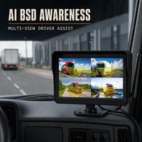 Système de Moniteur de Recul de Voiture Étanche AHD WiFi 7 Pouces avec Options 1 à 4 Caméras, Appairage Sans Fil, Vision Nocturne pour Véhicules Commerciaux