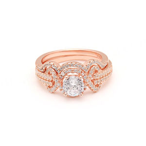 New Fashion Rose Gold Bridal <b>Ring</b> <b>Set</b> Sterling Silver Engagement <b>Women</b> Wedding Band Jewelry - Product Image 4
