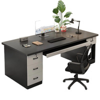 Bureau d'ordinateur moderne avec tiroirs et rangement, bureau de bureau à domicile 120x60x75cm avec serrure pour chambre à coucher, meubles