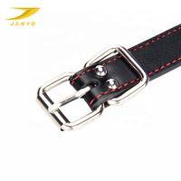 Collier pour chien JANYO personnalisé, mignon, en PU, avec découpe en forme de cœur rouge, base noire, couture rouge, double anneau en D métallique, décoratif
