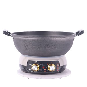 <b>Electric</b> Wok Stainless Steel Double Layer Steam Pot Mechanical Control 400C Heat Resistant Kitchen Cooking Appliance - Product Image 5