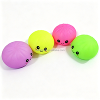 Jouet anti-stress à presser en TPR, 8,5 cm, grand format, lumineux, en forme de boulette de riz (bao) de dessin animé, jouet sensoriel alimentaire simulé