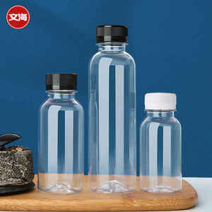 400ml/600ml Reusable <b>Plastic</b> Transparent Beverage Bottles Lid Anti-corrosion Waterproof for Mineral Water Fruit Juice Milk Tea - Product Image 1