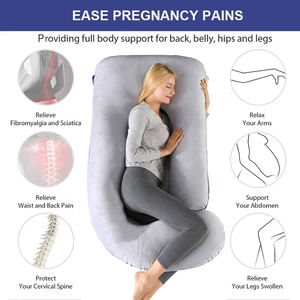 OEKO-TEX U-vormig zwangerschapskussen voor volledige lichaamsondersteuning, afneembare koele hoes van kristallen fluweel, zwangerschapskussen voor het slapen - Product Image 3