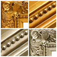 Cadre en bois orné de style baroque, largeur 13 cm, épaisseur 5,5 cm, cadre photo en or antique pour décoration murale de luxe