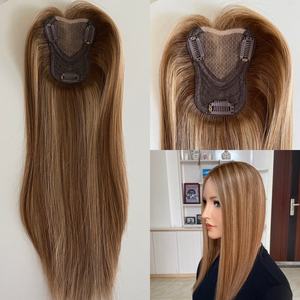 Topper de Cabello Humano 100% con Línea de Cabello Natural y Transpirable para Uso Diario - Product Image 1