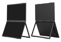 Écran portable double ultra-fin personnalisé de 18,5 pouces, moniteur d'ordinateur portable, panneau IPS, type C, large angle de vision, taux de rafraîchissement de 100 Hz, design pliable