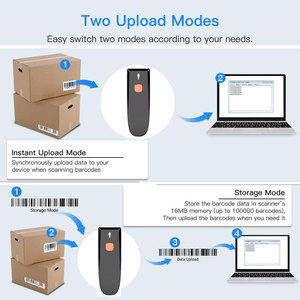 Hochwertiger Mini 2,4G + Scanner 3-in-1 Tragbarer Barcode-Leser für Lager und Logistik - Product Image 5