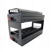 Boîtier de ferme de téléphonie mobile intelligent en gros pour 40 téléphones, avec hub USB et châssis pour transfert de données, compatible Android DIY, noir