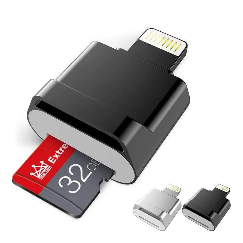 to Mini SD/TF Card Reader Viewer Adapter Memory Card Reading for iPhone