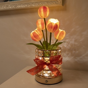 New pha lê nhân tạo Tulip trong chậu đèn bàn trang trí đám cưới cạnh giường ngủ sang trọng cao cấp bầu không khí - Product Image 5