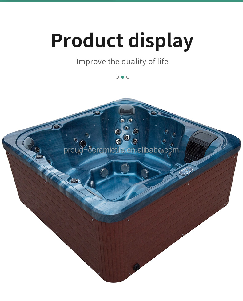 Hot Tub Outdoor SPA Bathtub Resin Whirlpool Massage PVC Plastic Wood Skirt