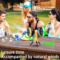 Ventilateur de camping à double tête 10000 mAh avec lumière LED et batterie externe rechargeable par USB pour tente extérieure