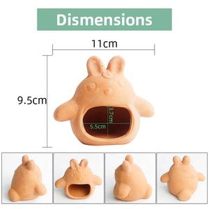 Rote Terrakotta-Frosch form Aquarium Fischzucht höhle Garnelen zucht Tierheim Aquarium Pleco Höhlen zucht - Product Image 4