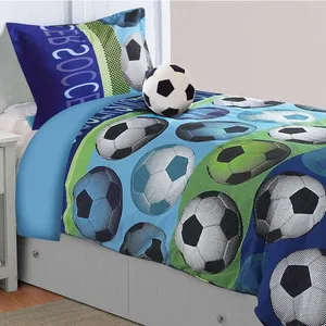 Garçons en gros ballon de football literie imprimé microfibre couette ensembles de draps