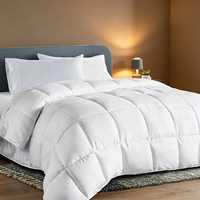 Ensemble de couette d'hôtel blanc en gros, literie de luxe, couette matelassée en microfibre lavable en machine, taille personnalisée