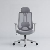 Chaise de bureau ergonomique à dossier réglable en hauteur avec soutien lombaire, en tissu maillé, sur roulettes