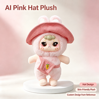 Peluche Intelligente PG47 avec IA, Personnage à Chapeau Rose, Contrôle par Application et Wi-Fi, Mémoire Longue Durée, Contes, Commande Vocale et Mise à Jour OTA