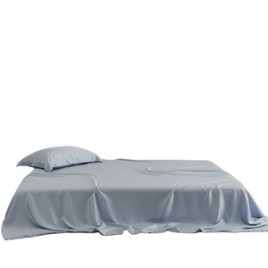 Ensemble de draps plats en fibre de lyocell 100% solide pour l'été, utilisation hôtelière, certifié OEKO-TEX, écologique, 300TC, taille super king 245x270cm - Product Image 2