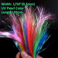 1/50 Zoll UV Ice Wing Flashabou Streamer Forellenfliegenbindematerial Kunststoff Gelb Grün Blau Orange Fluss See Großhandel 28-30cm