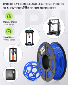 Filament d'imprimante 3D COLIDO 95A en TPU flexible, 500 g, bobine de 1,75 mm de diamètre, durable et élastique, 1 paquet, bleu Shore, pour impressions 3D - Product Image 4