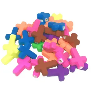 DIY Materials Fluorescent Rubber Cross Acrylic Wholesale Children's Beading Puzzle Beading Toy Loose Bead Manufacturers