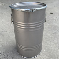 Drum Baja Anti Karat Terbuka 20L-60L - Dengan Pegangan, Dapat Disesuaikan, Penjualan Langsung Pabrik, Wadah Baja Anti Karat
