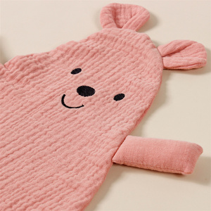 Animal personalizado bebé edredón juguete suave bebé dormir juguete muselina seguridad manta bebé - Product Image 5