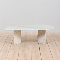 Table basse moderne en marbre blanc Bianco Carrara, table d'appoint ronde en pierre massif pour la décoration intérieure de luxe