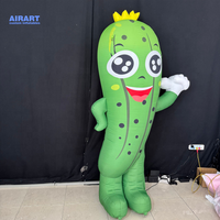 Costume gonflable de concombre de dessin animé, magasin annonçant l'activité costume végétal gonflable pour attirer le client