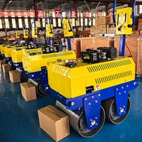 Compacteur routier vibrant à deux tambours GZD OEM 600 mm, poussé à la main, avec moteur diesel Changfa 178F