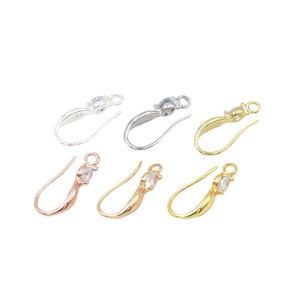 Ganchos para orejas en forma de U chapados en oro de 18 quilates, cobre con circonita de 4 mm para la fabricación de pendientes A02 - Product Image 5